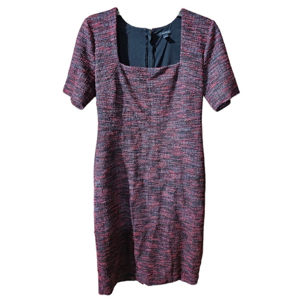 ANN TAYLOR Tweed Square Neck Dress - Size 6‎